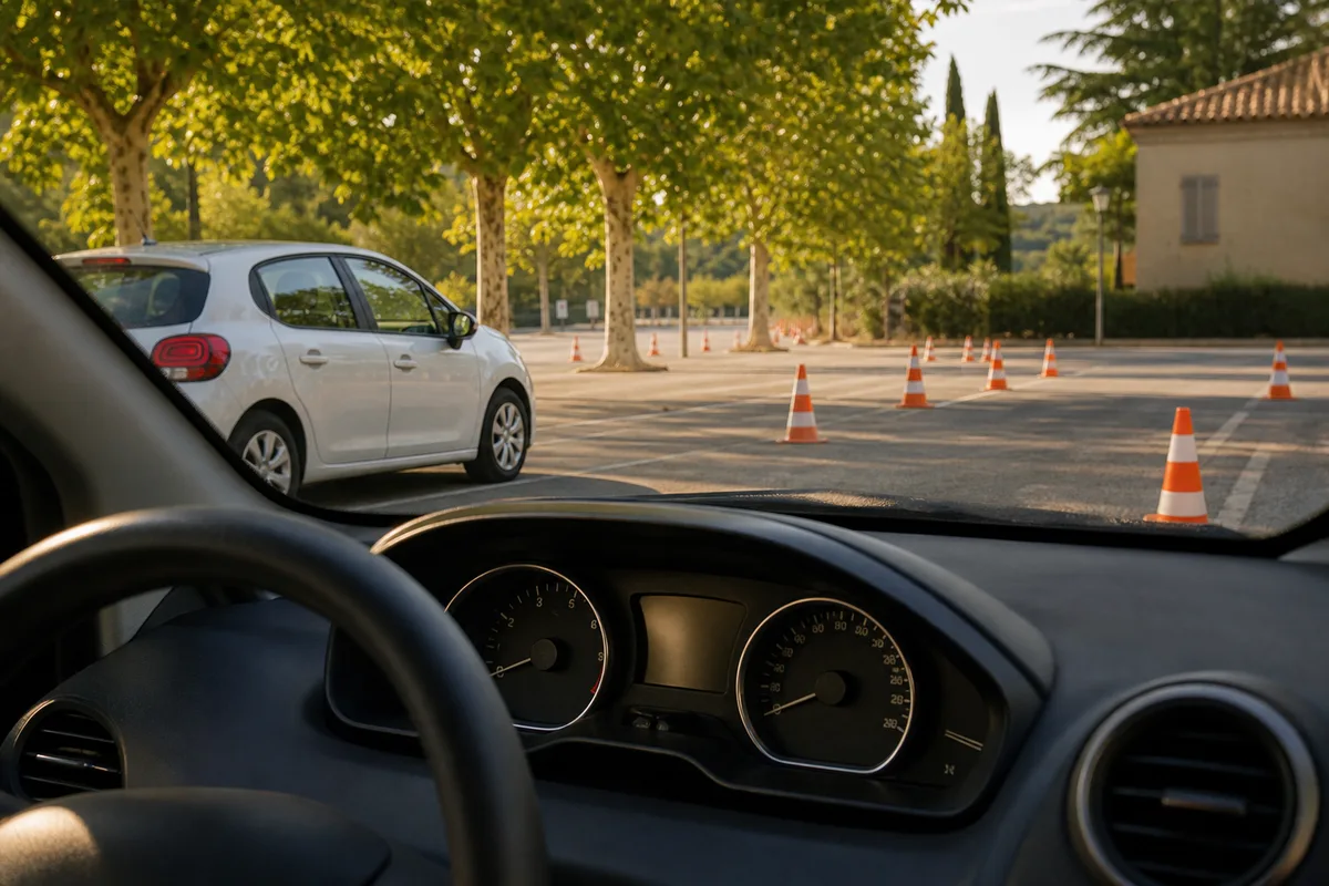 Compteur kilométrique d’une voiture pendant un long trajet d’apprentissage